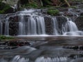 Wild brook with stones and waterfall in Jeseniky mountains