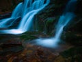 Wild brook with stones and waterfall in Jeseniky mountains