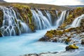Wild Bruarfoss Waterfall in Iceland
