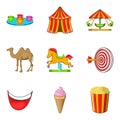 Wild brute icons set, cartoon style Royalty Free Stock Photo