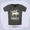 Wild Buffalo vector vintage emblem design