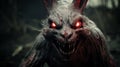 Terrifying Demonic Rabbit With Red Eyes - Dark And Gruesome Image