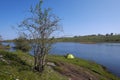 Wild camp by the lake Royalty Free Stock Photo