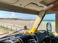 Wild camp near to the beach - interior view through the windscreen