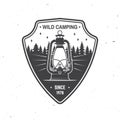 Wild camping. Vector illustration. Concept for shirt or logo, print, stamp or tee. Royalty Free Stock Photo