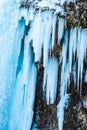 Wild carpathian frozen waterfall Royalty Free Stock Photo