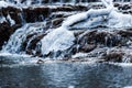 Wild carpathian frozen waterfall Royalty Free Stock Photo