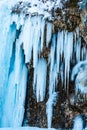 Wild carpathian frozen waterfall Royalty Free Stock Photo