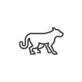 Wild cat side view line icon
