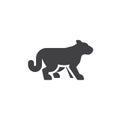 Wild cat side view vector icon