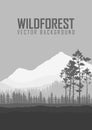 Wild coniferous forest flyer background. Pine tree, landscape nature, wood natural panorama. Royalty Free Stock Photo