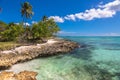 Wild coral tropical beach, Saona Island, Caribbean Sea Royalty Free Stock Photo