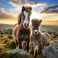 Wild Dartmoor Pony Made With Generative AI illustration