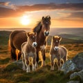 Wild Dartmoor Pony Made With Generative AI illustration