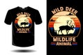 Wild deer wild life animal t shirt mockup retro vintage design