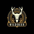 Wild deer vintage logo design