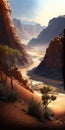 Wild Desert Canyon Rugged Beauty Mobile Wallpaper. Generative AI