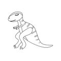Wild dinosaur icon in doodle style
