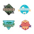 Wild Eagle and Bizon, Hunter and Forest Set Logo