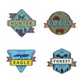 Wild Eagle and Bizon, Hunter and Forest Set Logo