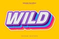 Wild editable text effect in modern trend style Royalty Free Stock Photo
