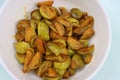 Wild eggplant dry fry, Solanum aethiopicum, traditional local food