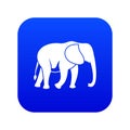 Wild elephant icon digital blue