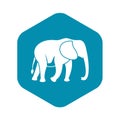 Wild elephant icon, simple style