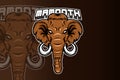 Wild elephant mascot logo for electronic sport gaming logo