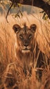 Wild encounter a lion photographed in the scenic Kruger National Park