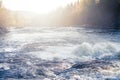 Morning fag over a wild river Royalty Free Stock Photo