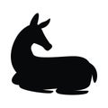 Wild fawn animal silhouette nature icon Royalty Free Stock Photo