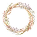 Wild field grass wreath