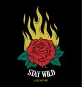 Wild fire rose print