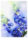 Wild flowers with watercolor effect