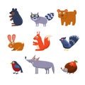 Wild Forest Animals. Vector Illustration Royalty Free Stock Photo