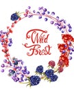 Wild forest fruits bouquet card