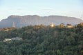 The wild forested landscape of trees and hills around the town of Wokha