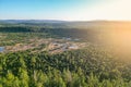 Wild forested and wet moorland from above