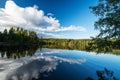 Wild forrest and lake Royalty Free Stock Photo