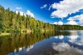 Wild forrest lake sky