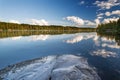 Wild forrest lake sky rock Royalty Free Stock Photo