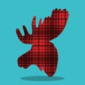 WILD AND FREE CHECKERD MOOSE HEAD 05 Royalty Free Stock Photo