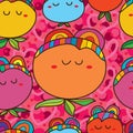 Wild fruit plant cute seamless pattern Royalty Free Stock Photo