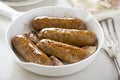 Wild garlic and parsley sausages