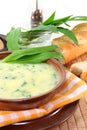 Wild garlic soup Royalty Free Stock Photo