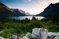 Wild goose island. Glacier National Park. Montana Royalty Free Stock Photo