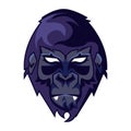 wild gorilla animal head purple color icon