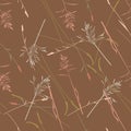 Wild grasses vector seamless pattern