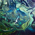 Wild Green Acrylic Pour Painting Royalty Free Stock Photo